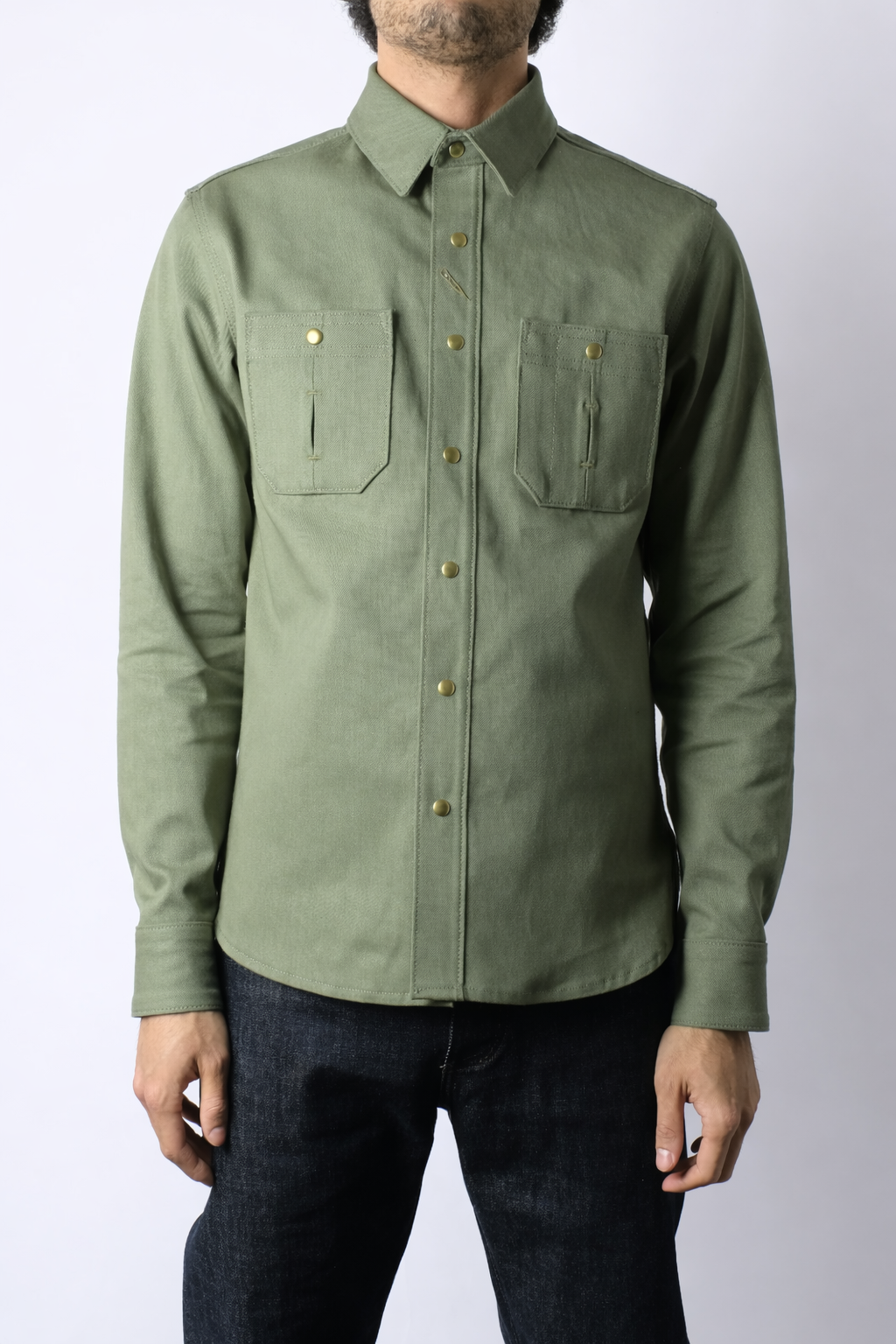 CHELSEA Selvedge Twill Workshirt (Olive)