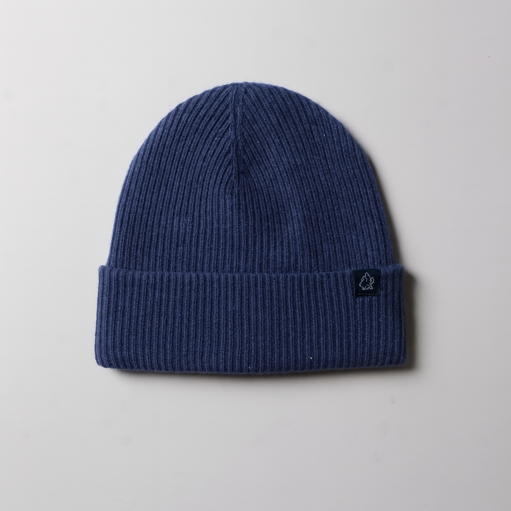 Cashmere-Merino Wool Beanie (Navy) - FITTED Underground