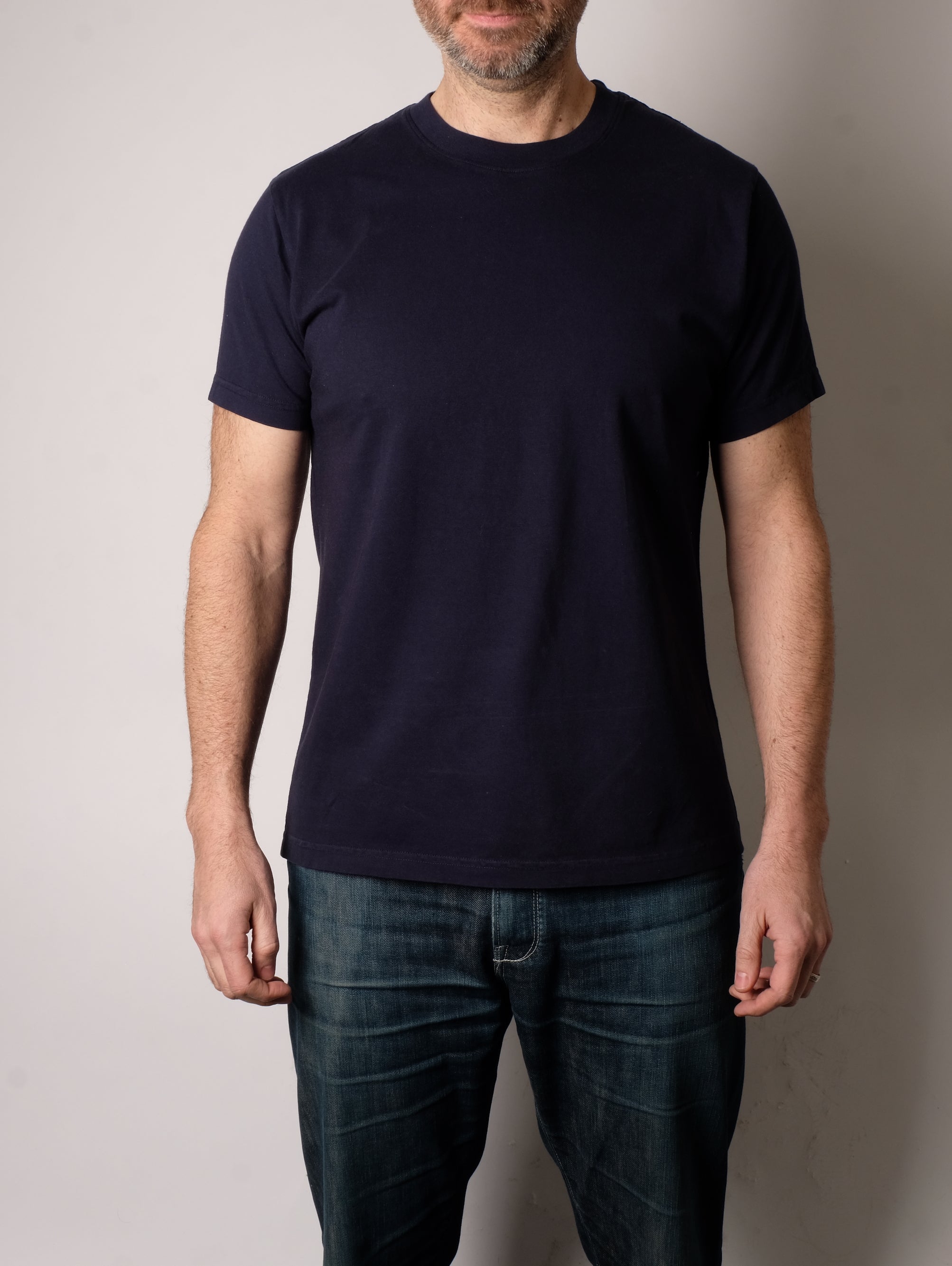 PFT 220 Japanese Ringspun Cotton Tee (Navy) - FITTED Underground
