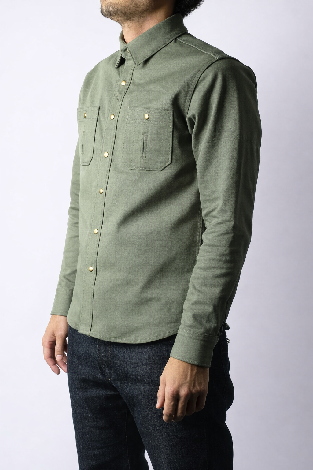 CHELSEA Selvedge Twill Workshirt (Olive)