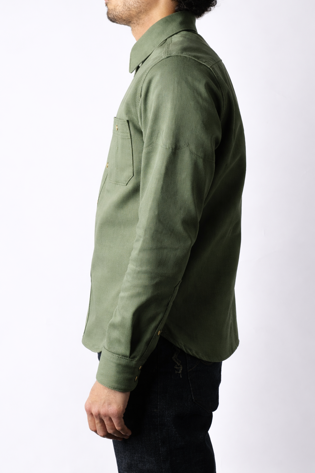 CHELSEA Selvedge Twill Workshirt (Olive)