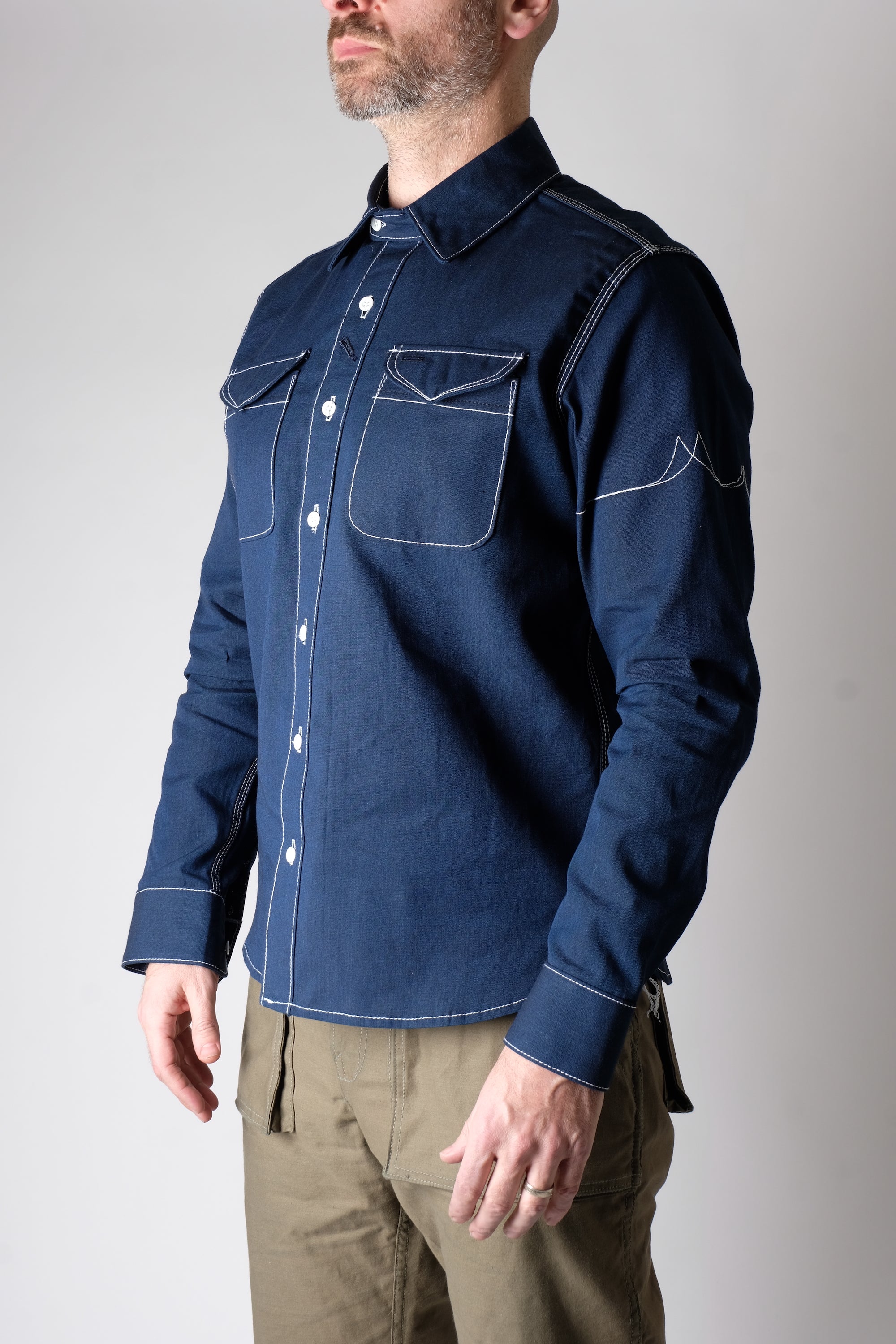 LES Dark Indigo Selvedge Chambray - FITTED Underground