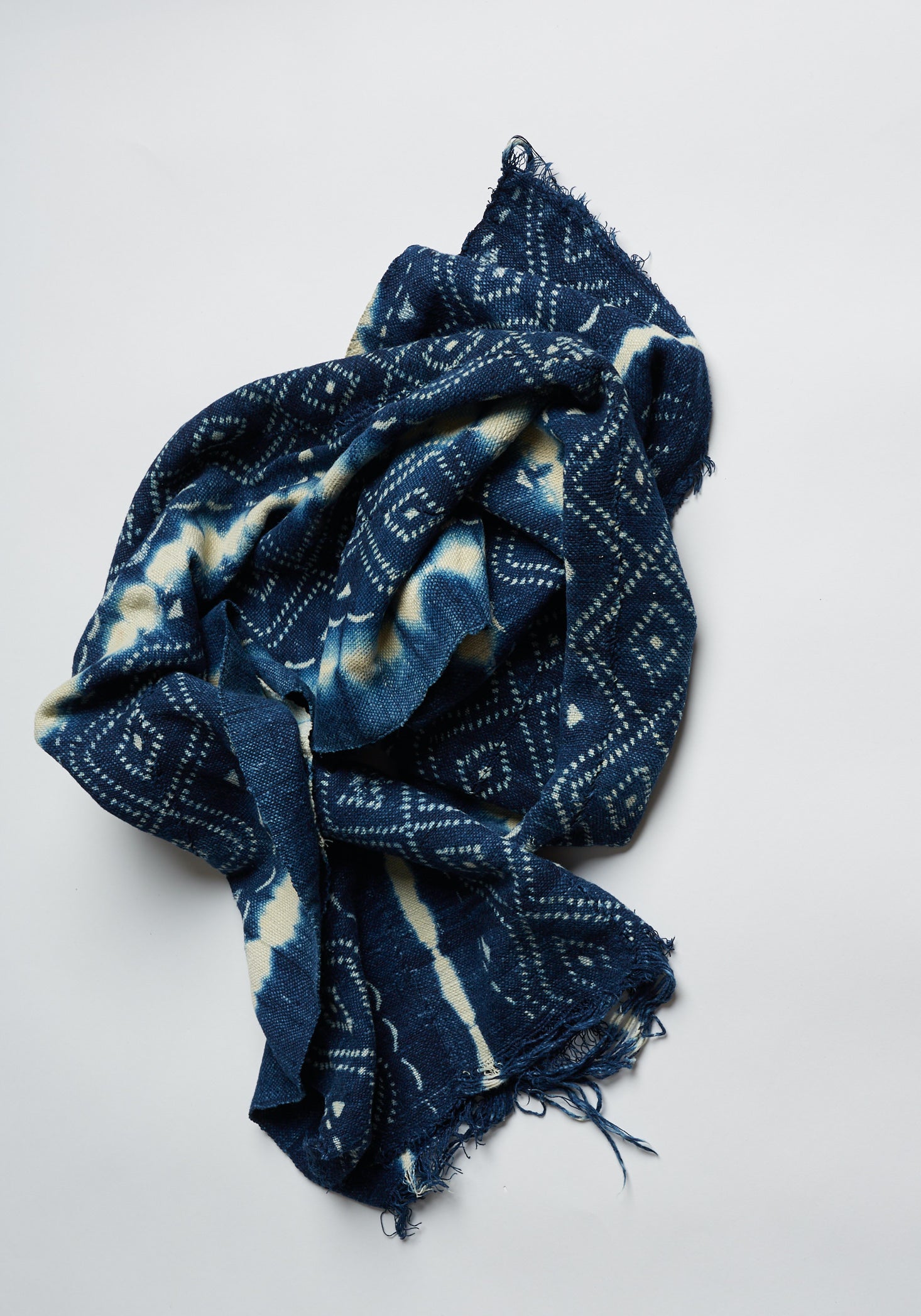 Vintage Mudcloth Scarves (medium indigo) - FITTED Underground